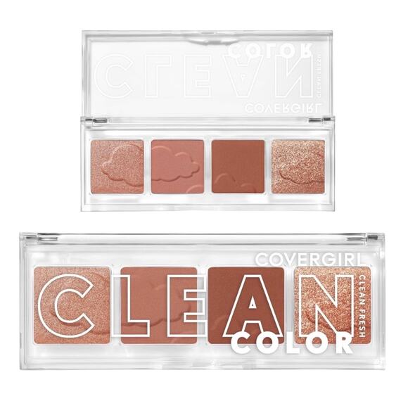 NEW COVERGIRL Clean Fresh Color EYESHADOW 4 Pan Palette Shimmer Dreamy Pink - Picture 1 of 10